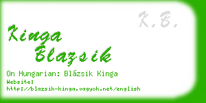 kinga blazsik business card