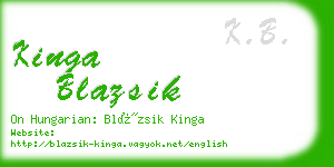 kinga blazsik business card